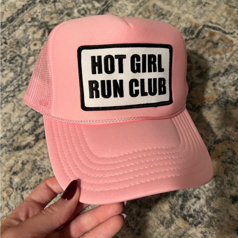 JVS hot girl run club Pink Trucker Hat